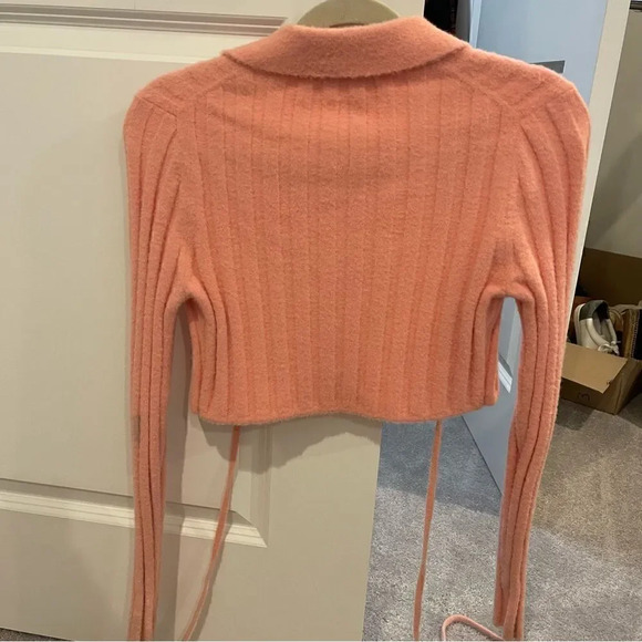 Zara Pink Fuzzy Wrap Knit Sweater - Picture 7 of 11